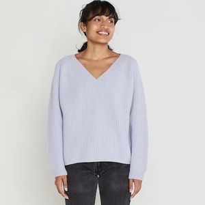 EntireWorld Cream Italian Wool V-Neck Sweater Sz XS